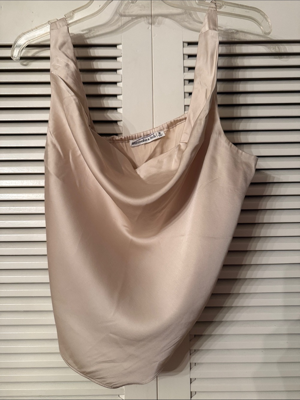 Abercrombie & Fitch Satin Cowl Neck Camisole - Light Nude